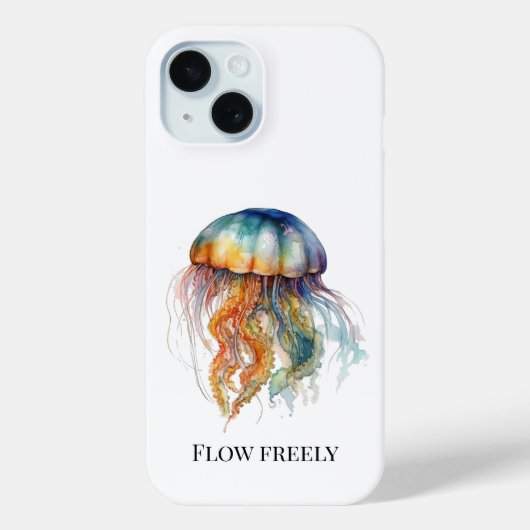 Rainbow Tides Jellyfish: Wasserfarben Kunst Case-Mate iPhone Hülle (Rückseite)