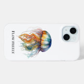 Rainbow Tides Jellyfish: Wasserfarben Kunst Case-Mate iPhone Hülle (Rückseite (Horizontal))