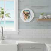 Rainbow Tides Jellyfish: Wasserfarben Kunst Große Wanduhr