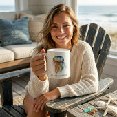 Rainbow Tides Jellyfish: Wasserfarben Kunst Kaffeetasse