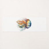 Rainbow Tides Jellyfish: Wasserfarben Kunst Yogamatte (Rückseite (Horizontal))