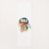 Rainbow Tides Jellyfish: Wasserfarben Kunst Yogamatte (Rückseite)