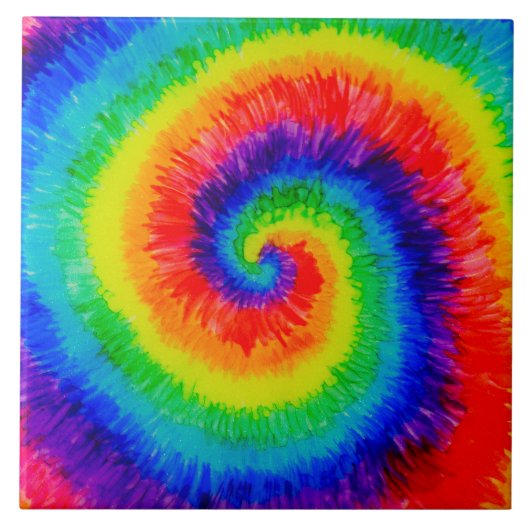 Rainbow Tie-Dye Alcohol Ink Fliese (Vorderseite)