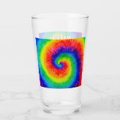 Rainbow Tie-Dye Alcohol Ink Glas (Rückseite)