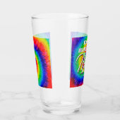 Rainbow Tie-Dye Alcohol Ink Glas (Rechts)