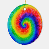 Rainbow Tie-Dye Alcohol Ink Keramik Ornament (Links)