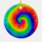 Rainbow Tie-Dye Alcohol Ink Keramik Ornament (Hinten)