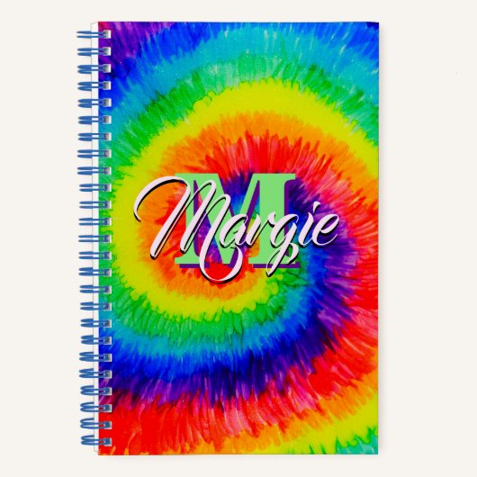 Rainbow Tie-Dye Alcohol Ink Notizblock (Vorderseite)