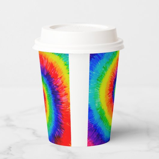 Rainbow Tie-Dye Alcohol Ink Pappbecher (Links)