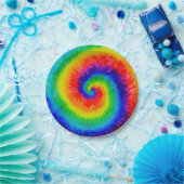 Rainbow Tie-Dye Alcohol Ink Pappteller (Party)
