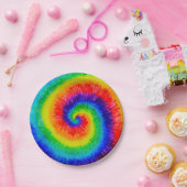 Rainbow Tie-Dye Alcohol Ink Pappteller (Party)