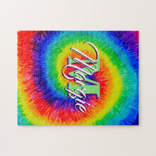 Rainbow Tie-Dye Alcohol Ink Puzzle (Horizontal)