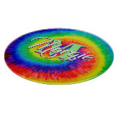 Rainbow Tie-Dye Alcohol Ink Schneidebrett (Ecke)