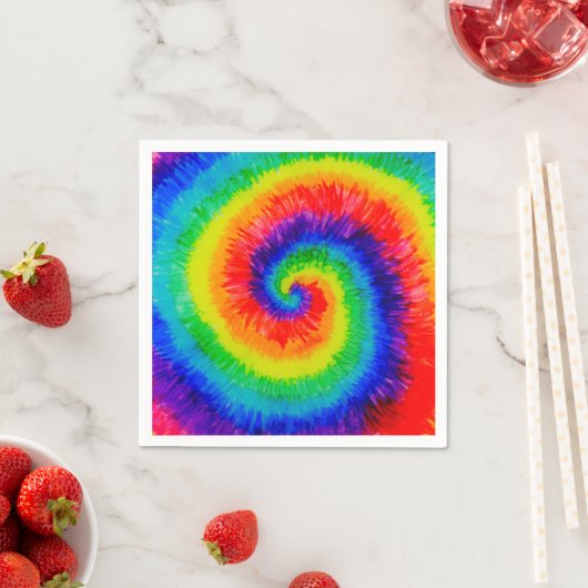 Rainbow Tie-Dye Alcohol Ink Serviette (Beispiel)