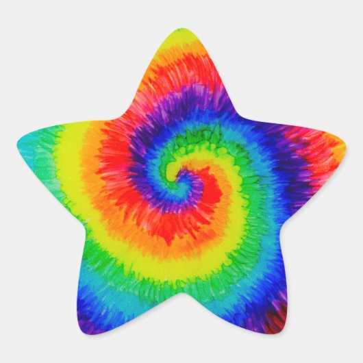 Rainbow Tie-Dye Alcohol Ink Stern-Aufkleber (Vorderseite)