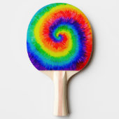 Rainbow Tie-Dye Alcohol Ink Tischtennis Schläger (Rückseite)