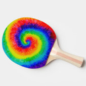 Rainbow Tie-Dye Alcohol Ink Tischtennis Schläger (Seitenansicht)