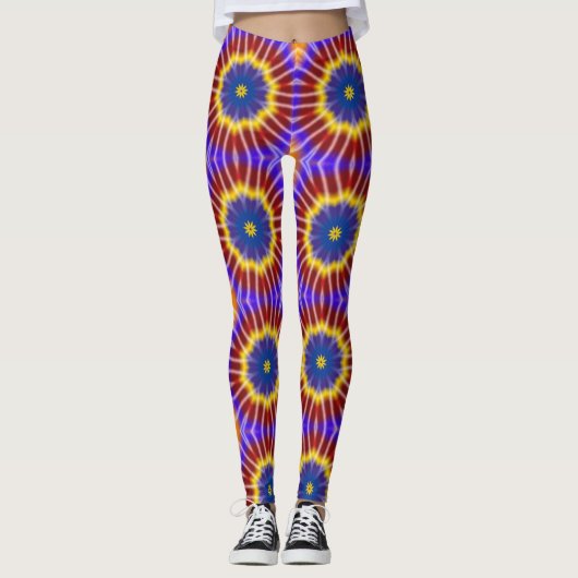 Rainbow Tie Dye Kaleidoscope Leggings (Vorderseite)