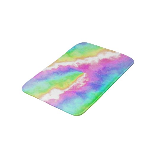 Rainbow Tie Dye Party Badematte (Schrägansicht)
