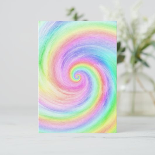 Rainbow tie Dye Wave Ocean Dankeskarte (Stehend Vorderseite)