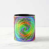 Rainbow Tiedye Fraktal Mandala Kaffeetasse (Zentrum)