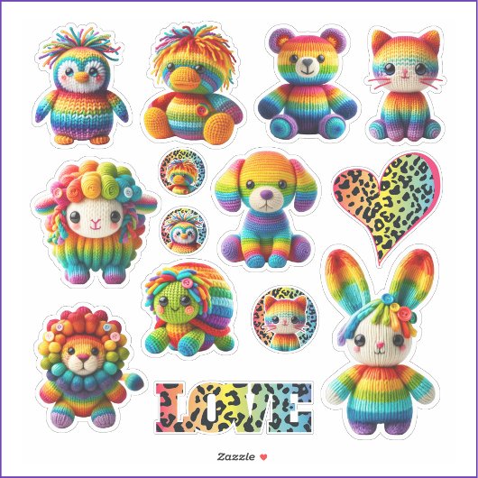Rainbow-Tiere und Leopard-Druckaufkleber Aufkleber