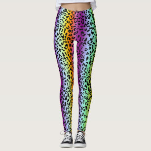 Rainbow-Tierprint Leggings
