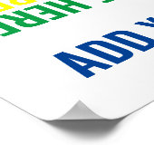 Rainbow Tiger Add Your Name Favorite Quote Wildcat Poster (Ecke)