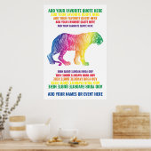 Rainbow Tiger Add Your Name Favorite Quote Wildcat Poster (Küche)