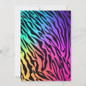 Rainbow Tiger Animal Print Birthday Einladung (Rückseite)