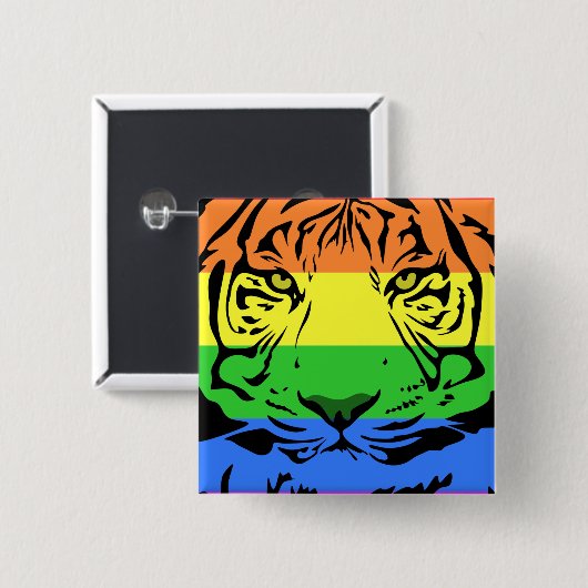Rainbow Tiger Button (Vorne & Hinten)