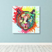 Rainbow Tiger Leinwanddruck (Insitu (Holzboden))