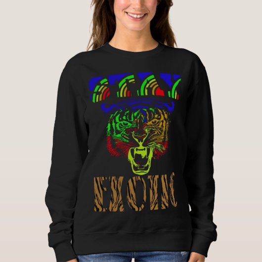 Rainbow Tiger LGBTQ Gay Lesbian Bisexual Transgend Sweatshirt (Vorderseite)