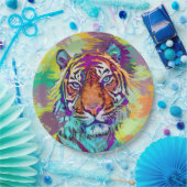 Rainbow tiger Paper Plate Pappteller (Party)