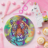 Rainbow tiger Paper Plate Pappteller (Party)
