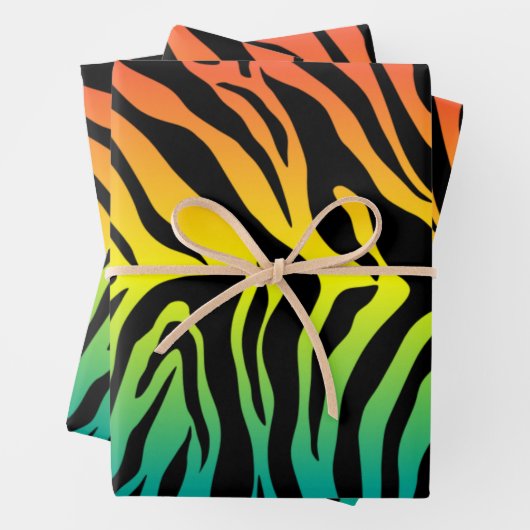 Rainbow-Tiger-Skins Geschenkpapier Set (Beispiel)