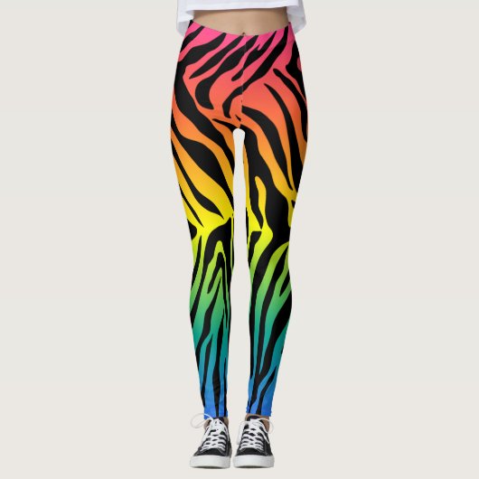 Rainbow-Tiger-Skins Leggings (Vorderseite)