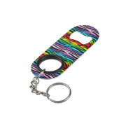 Rainbow Tiger Streifen Mini Flaschenöffner (Rückseite Schrägansicht)