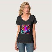 Rainbow Tiger Wild Life Design T-Shirt (Vorderseite Vollansicht)