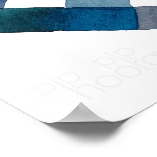 Rainbow Tile Patches Watercolor Art Print Poster (Ecke)