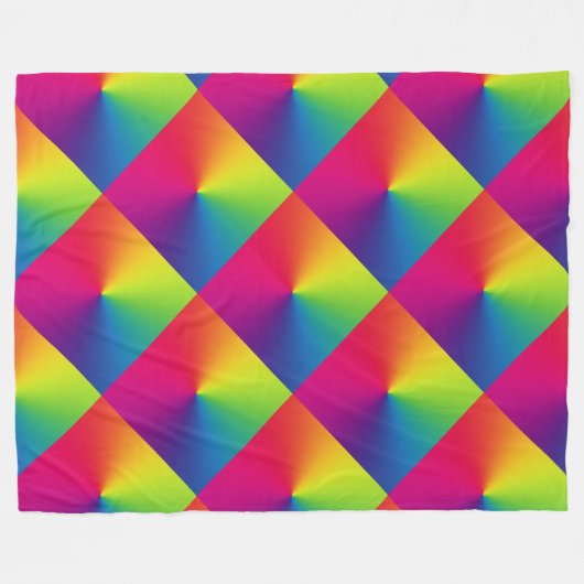 Rainbow Tiled Kissen Fleecedecke (Vorderseite (Horizontal))