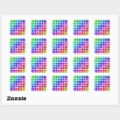 Rainbow Tiles Quadratischer Aufkleber (Blatt)