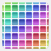 Rainbow Tiles Quadratischer Aufkleber (Vorderseite)