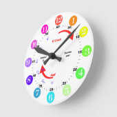 Rainbow Time Learning Round Clock Runde Wanduhr (Winkel)