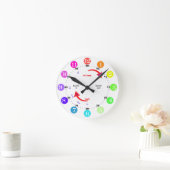 Rainbow Time Learning Round Clock Runde Wanduhr (Zuhause)