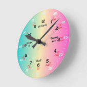 Rainbow Time Learning Round Clock Runde Wanduhr (Winkel)