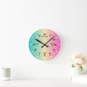 Rainbow Time Learning Round Clock Runde Wanduhr (Zuhause)