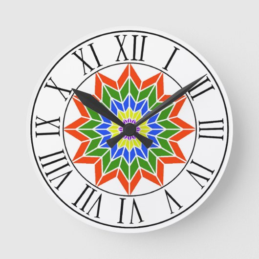 Rainbow Time Round Clock Runde Wanduhr (Vorderseite)