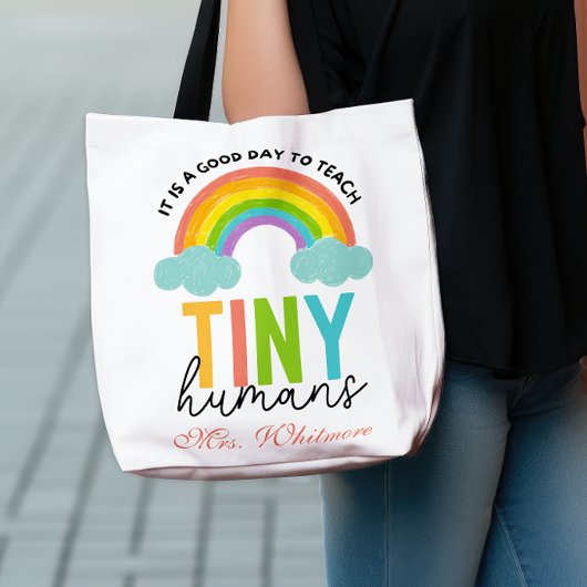 Rainbow Tiny Humans Personalized Tragetaschen Mit Langen Trägern