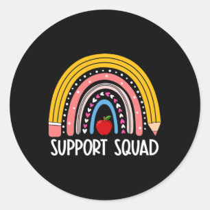 Rainbow to School Support Teacher Team Runder Aufkleber